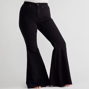 CRVY Super High Rise Lace up flare jeans